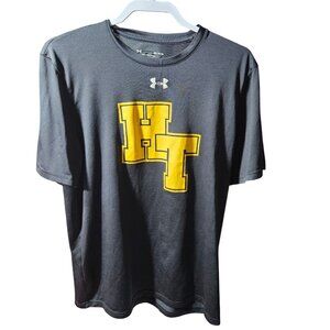 Under Armour Mens HeatGear T-Shirt With HT Logo Medium Loose Fit Black & Yellow